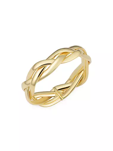 14K Yellow Solid Gold Amore Braided Ring