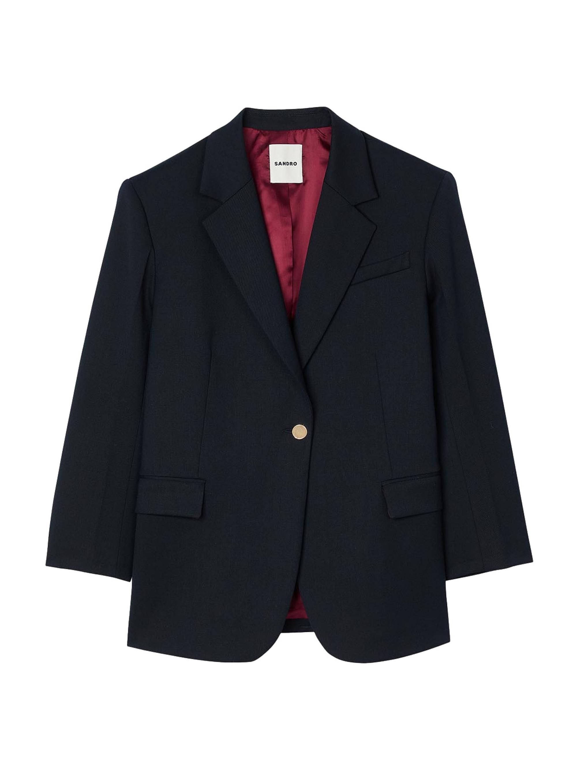 Sandro Women's Wool Suit Jacket - Navy Blue