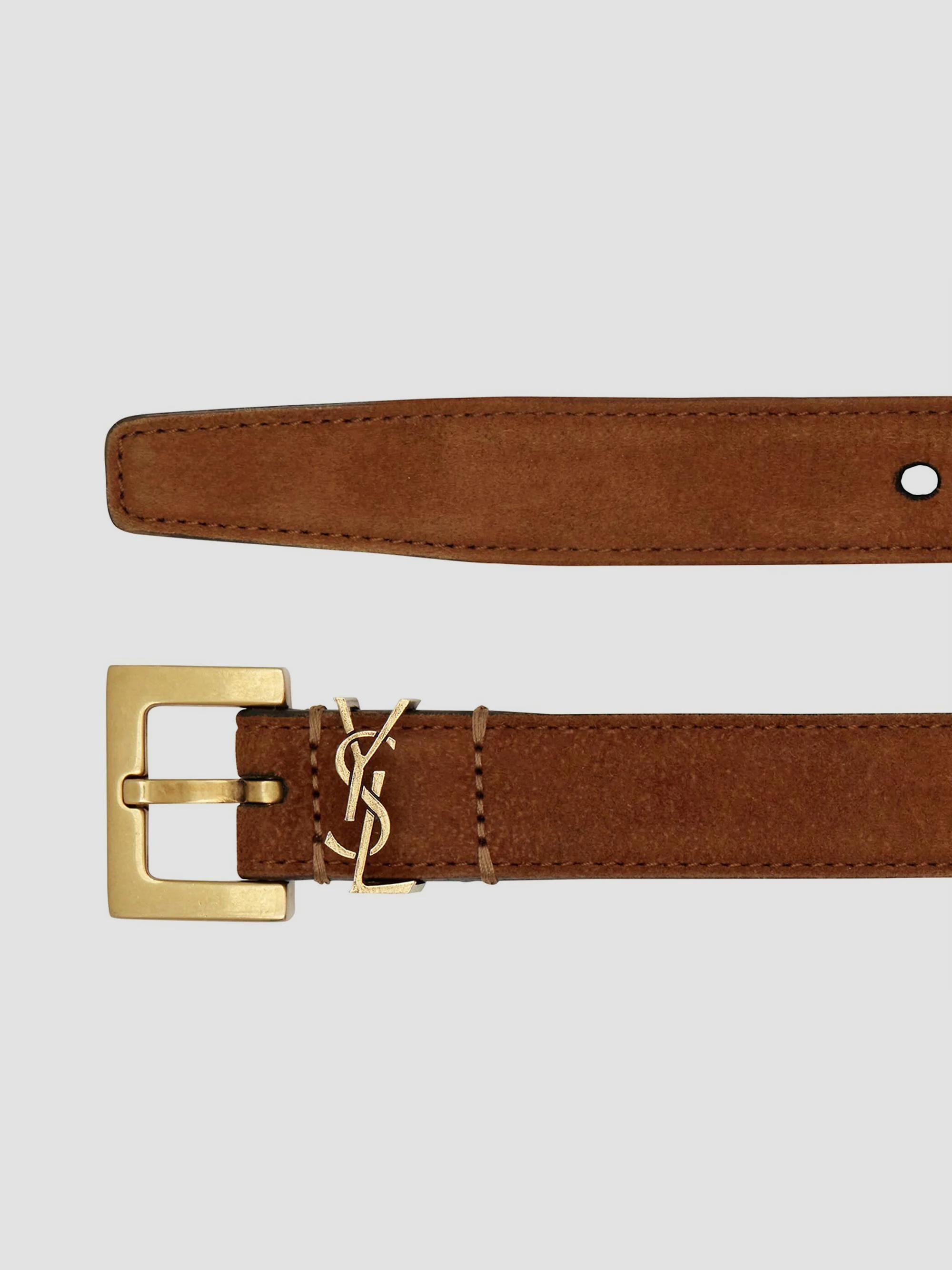 Saint Laurent Cassandre Thin Belt with Square Buckle in  display picture 1