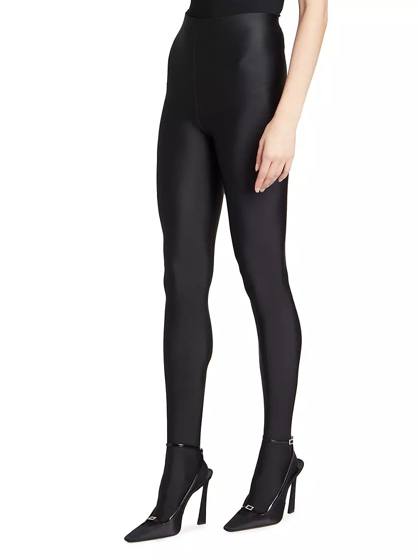 Shop Saint Laurent Tights In Shiny Jersey