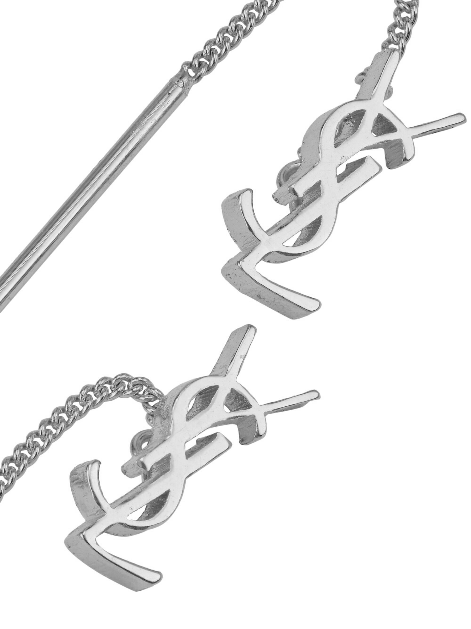 Saint Laurent Opyum YSL Threader Earrings In Metal | Saks Fifth Avenue