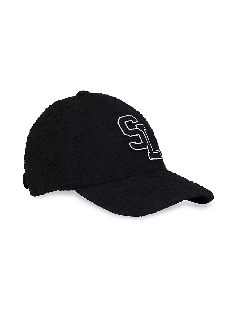 Shop Saint Laurent SL Baseball Cap in Bouclé Tweed Wool Shop Saint Laurent SL Baseball Cap in Bouclé Tweed Wool