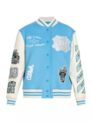 Shop Off-White Embroidered Patch Liberty Varsity Jacket | Saks Fifth Avenue