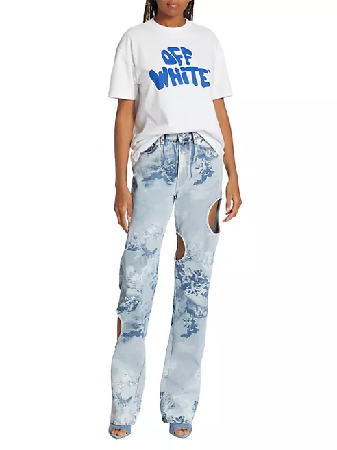 Off-White, Tops, Off White Virgil Abloh Hoodie Womens Size Medium Blue  Tie Dye Wash Sweater 23