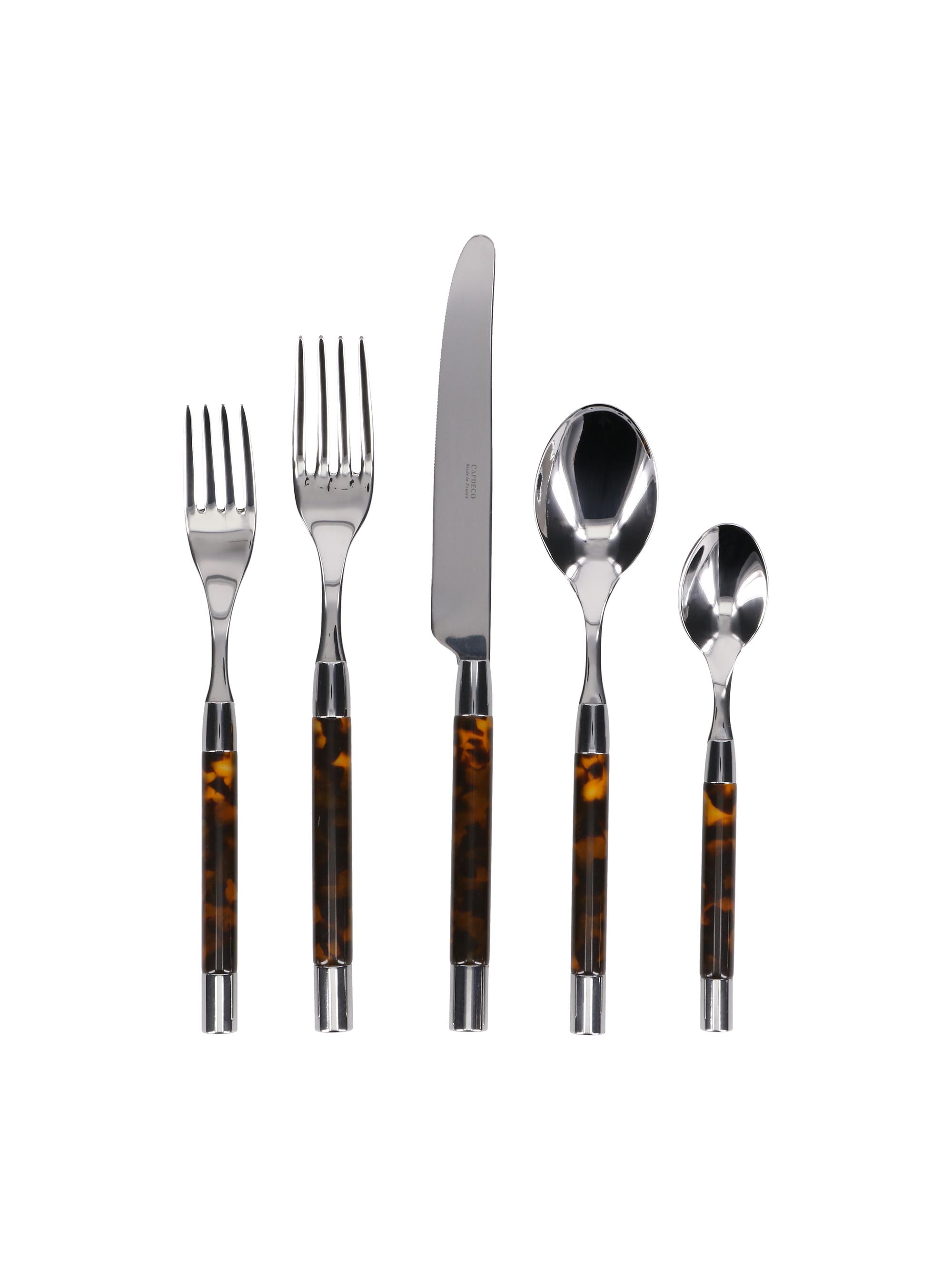 Capdeco Conty 5-Piece Flatware Set - Tortoise