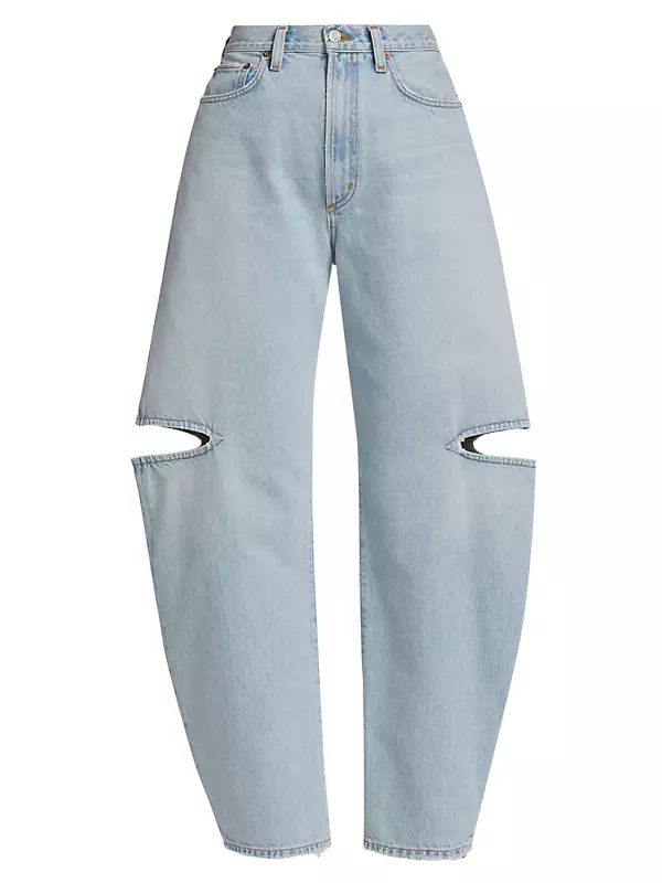 Shop Agolde Sanna Slice Curved-Leg Tapered Jeans | Saks Fifth Avenue