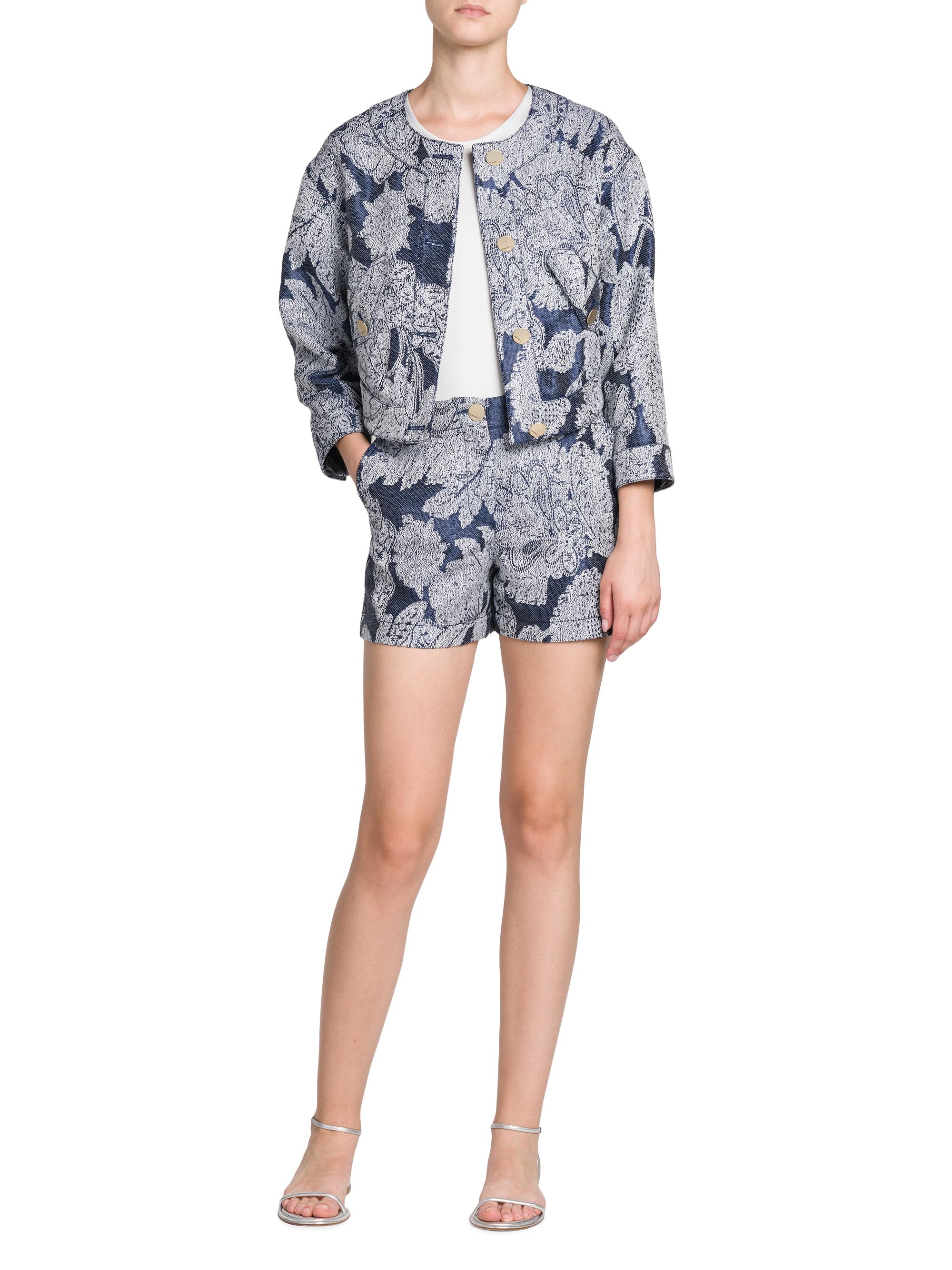 Giorgio Armani Floral Jacquard Cropped Jacket | Saks Fifth Avenue
