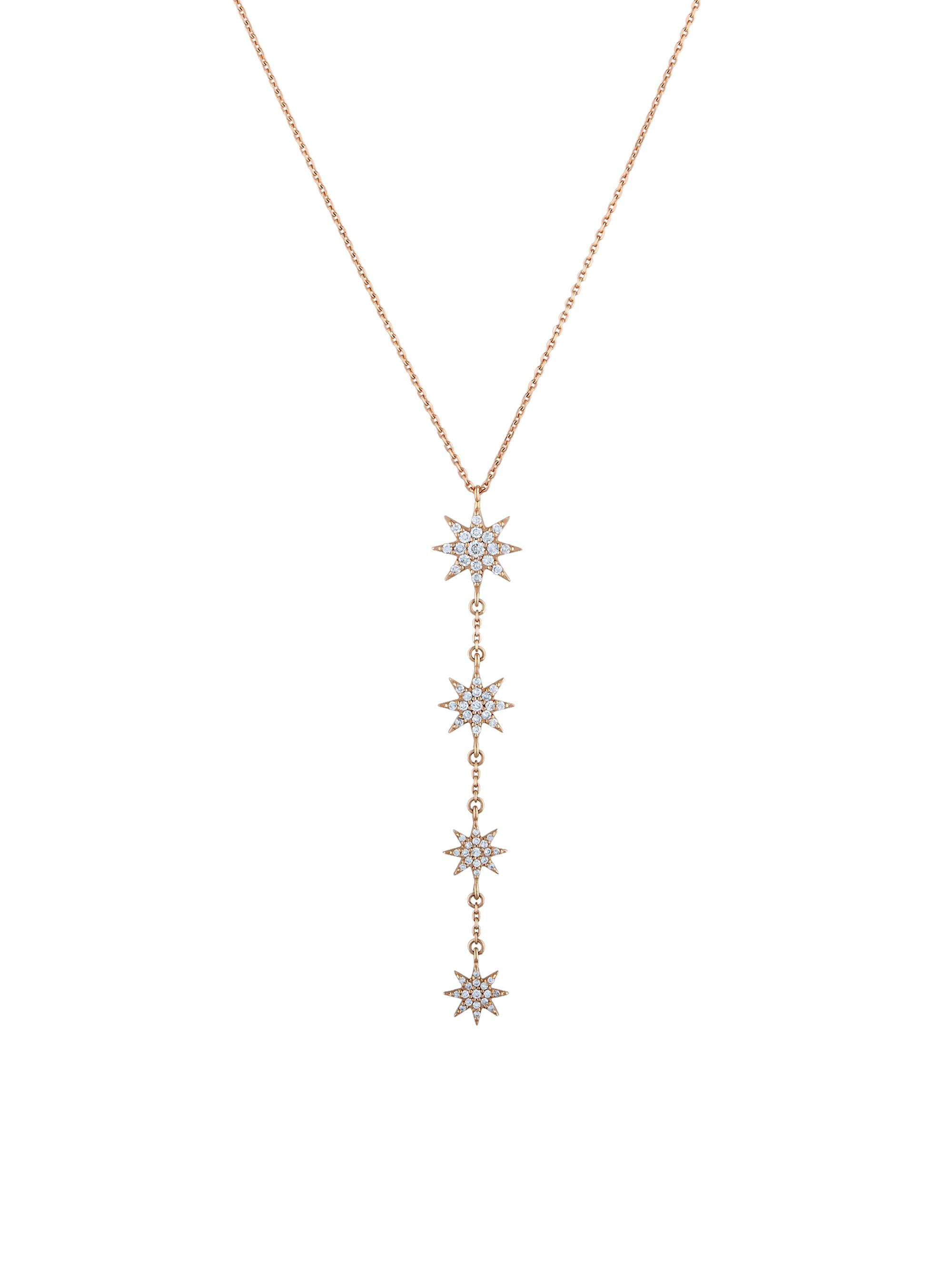 Bee Goddess Women's Star Light Venus 14K Rose Gold & 0.46 TCW Diamond Y Necklace - Rose Gold