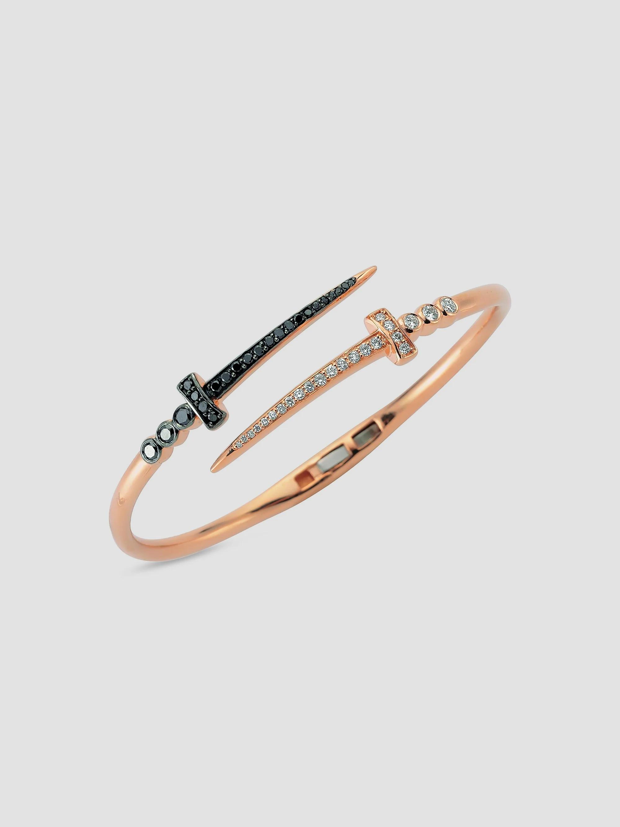 Bee Goddess Women's Sword Of Light 18K Rose Gold & 0.65 TCW Diamond Bangle - Rose Gold