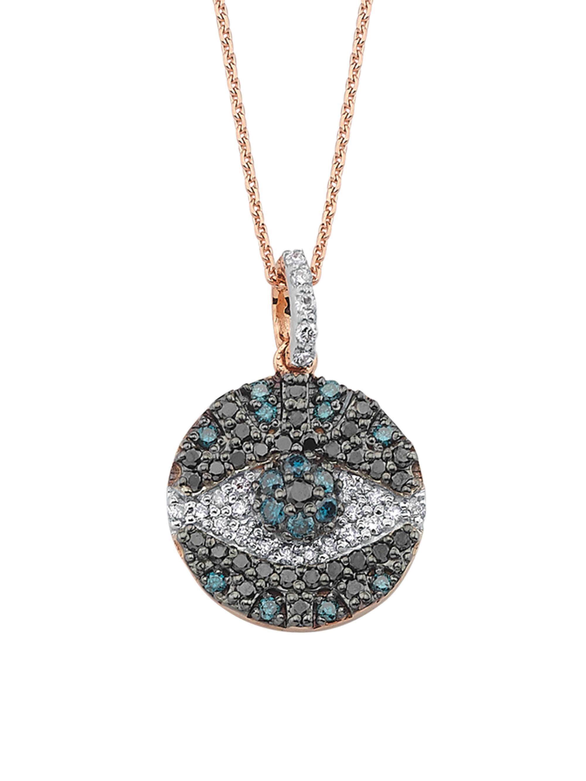 Bee Goddess Women's Eye Light 14K Rose Gold & 0.34 TCW Diamond Pendant Necklace - Rose Gold