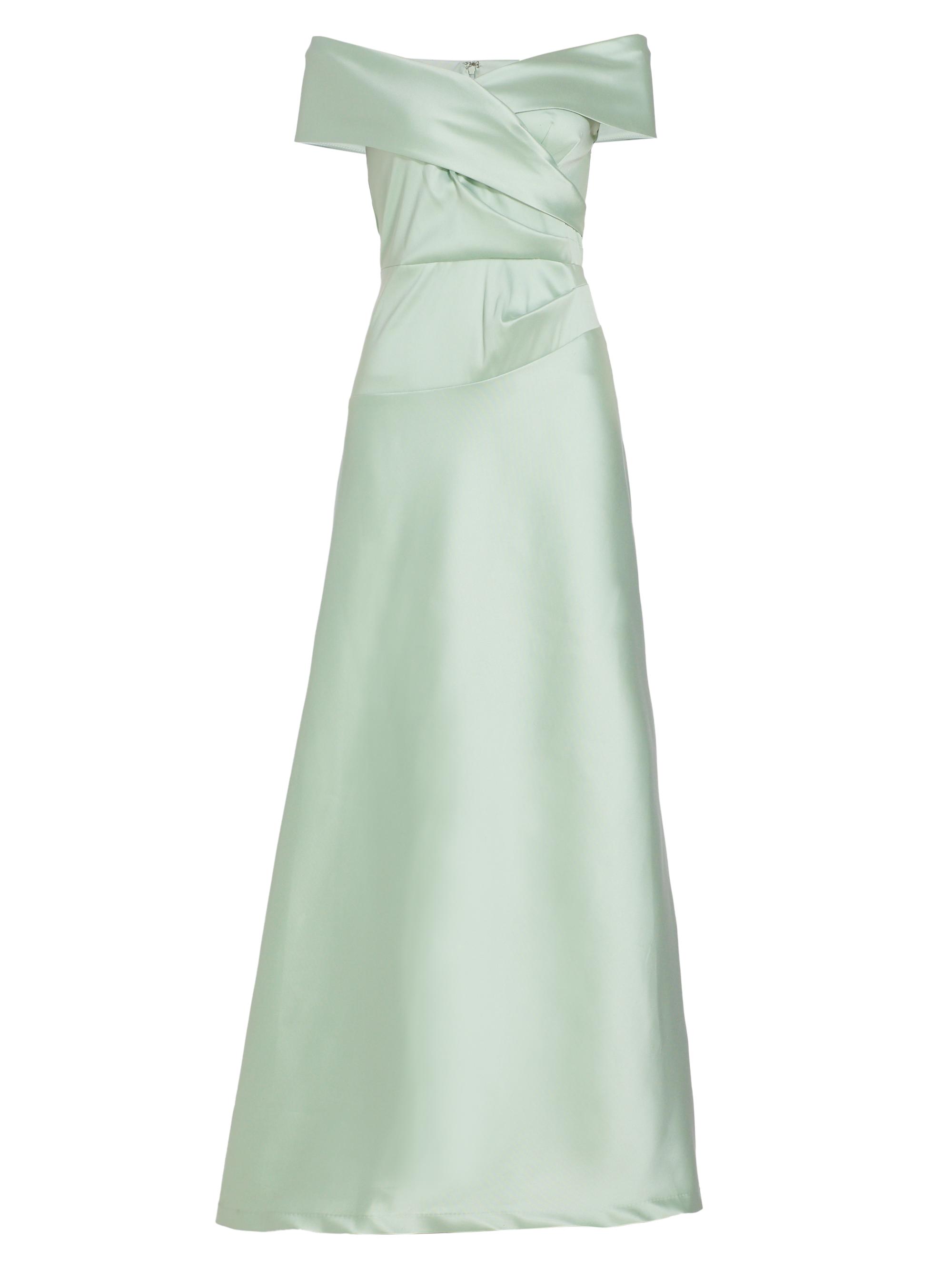 Teri Jon by Rickie Freeman Women's Satin Off-The-Shoulder Ballgown - Mint Green