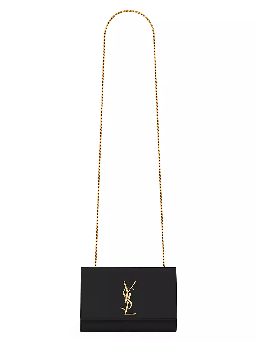 YSL Black Grainy Leather Kate Chain Bag Mini QTBDQW18KH005