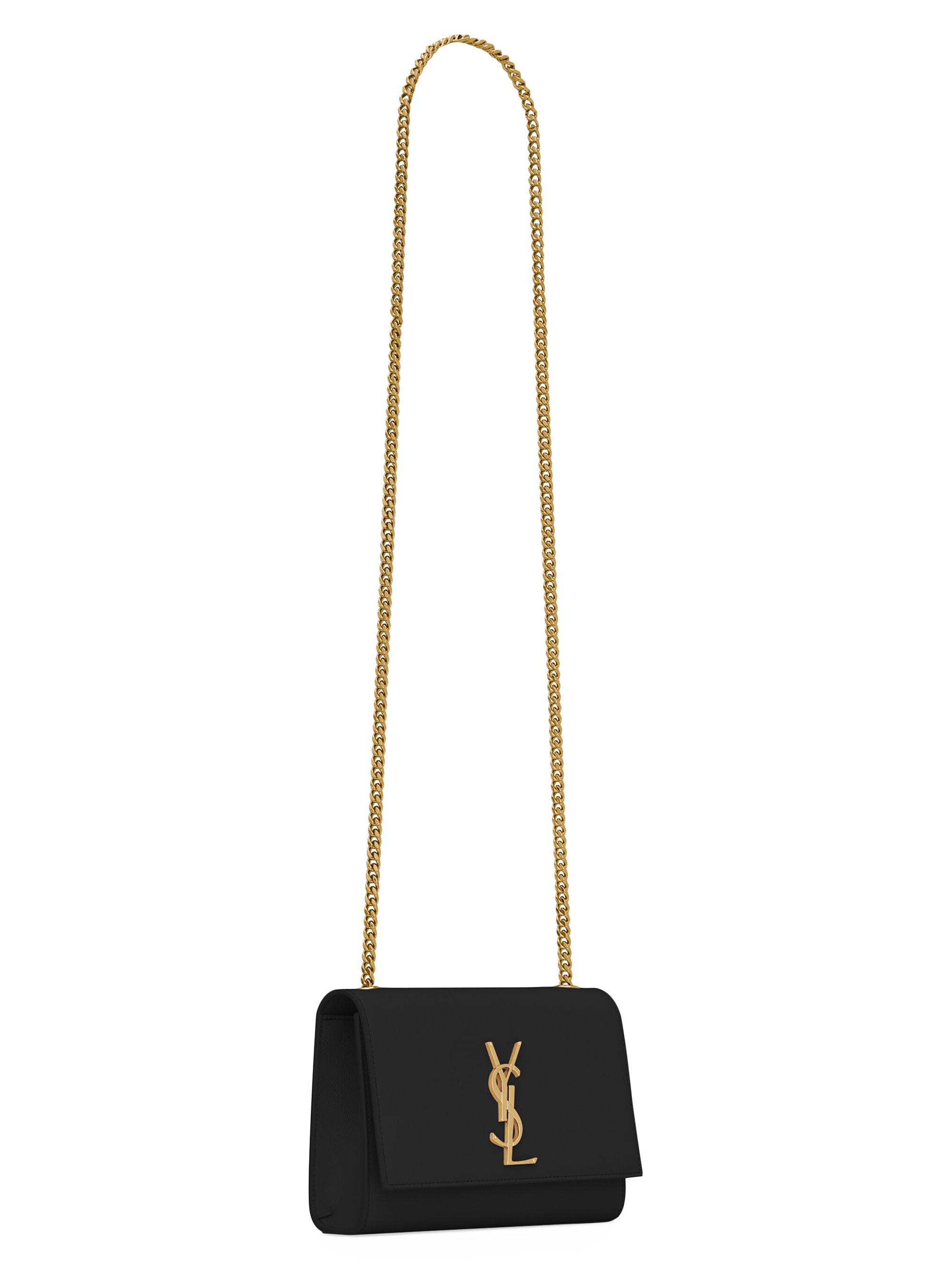 Kate Small Chain Crossbody Bag in Grain De Poudre Embossed Leather