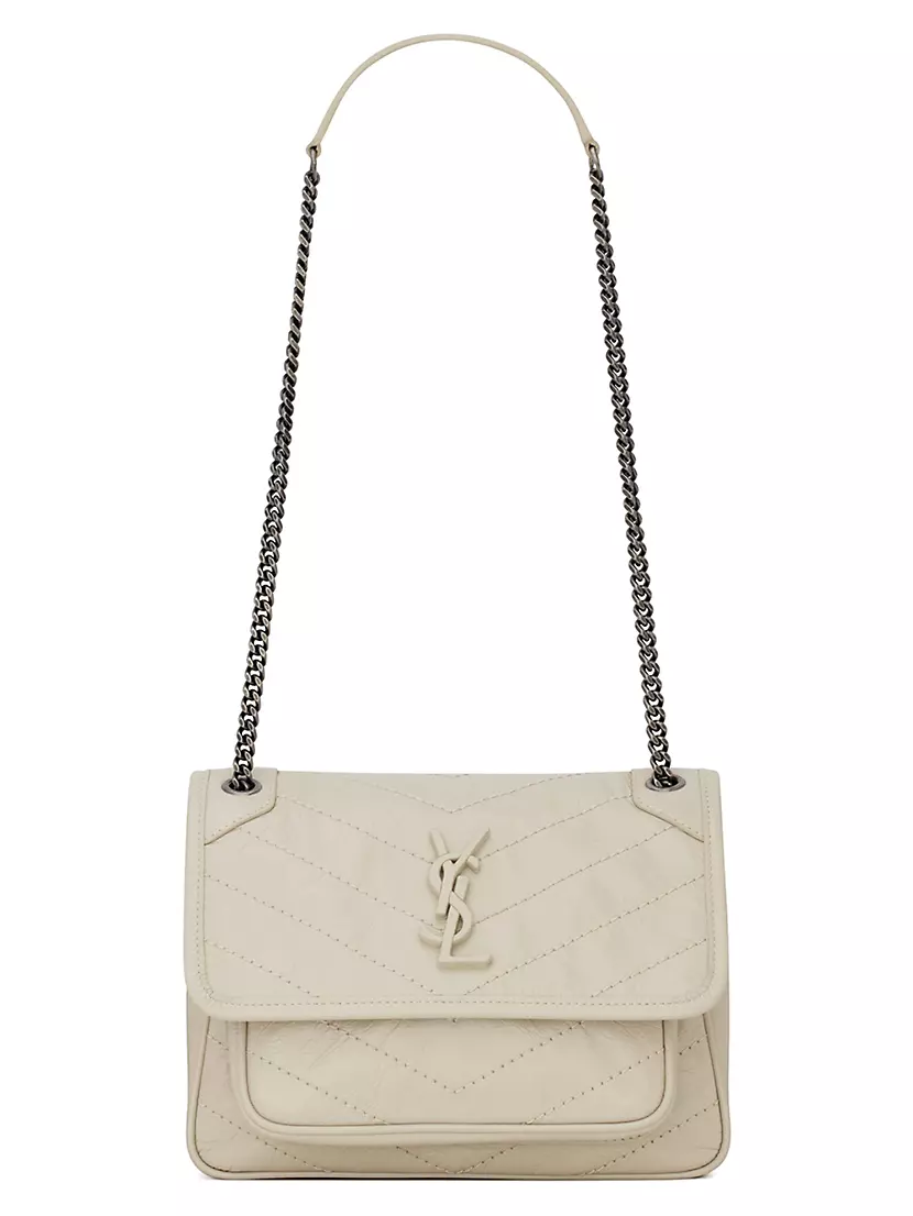 Saint Laurent Niki Medium Shopping Bag in Crinkled Vintage Leather