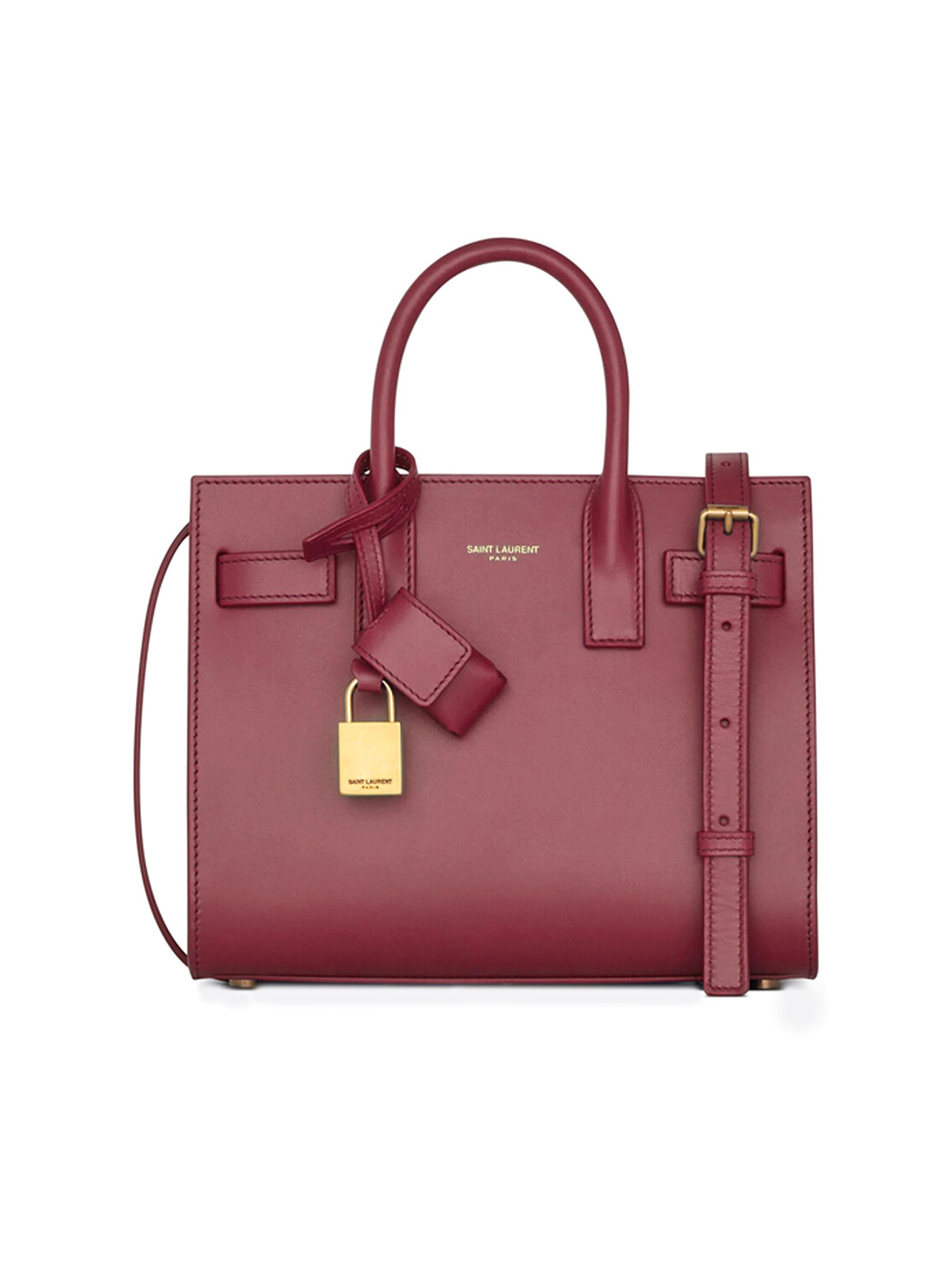 Saint Laurent Women's Nano Sac De Jour Leather Satchel - Rouge Merlot