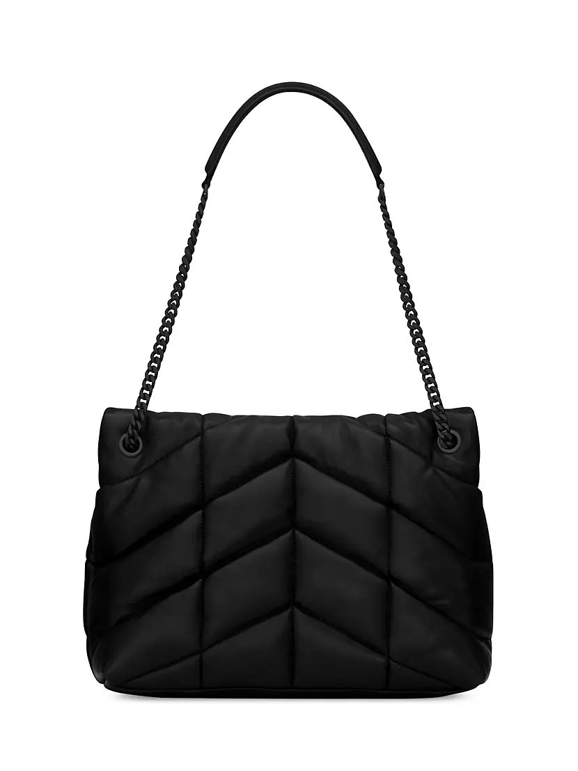 Puffer Medium Quilted Shoulder Bag in Black - Saint Laurent