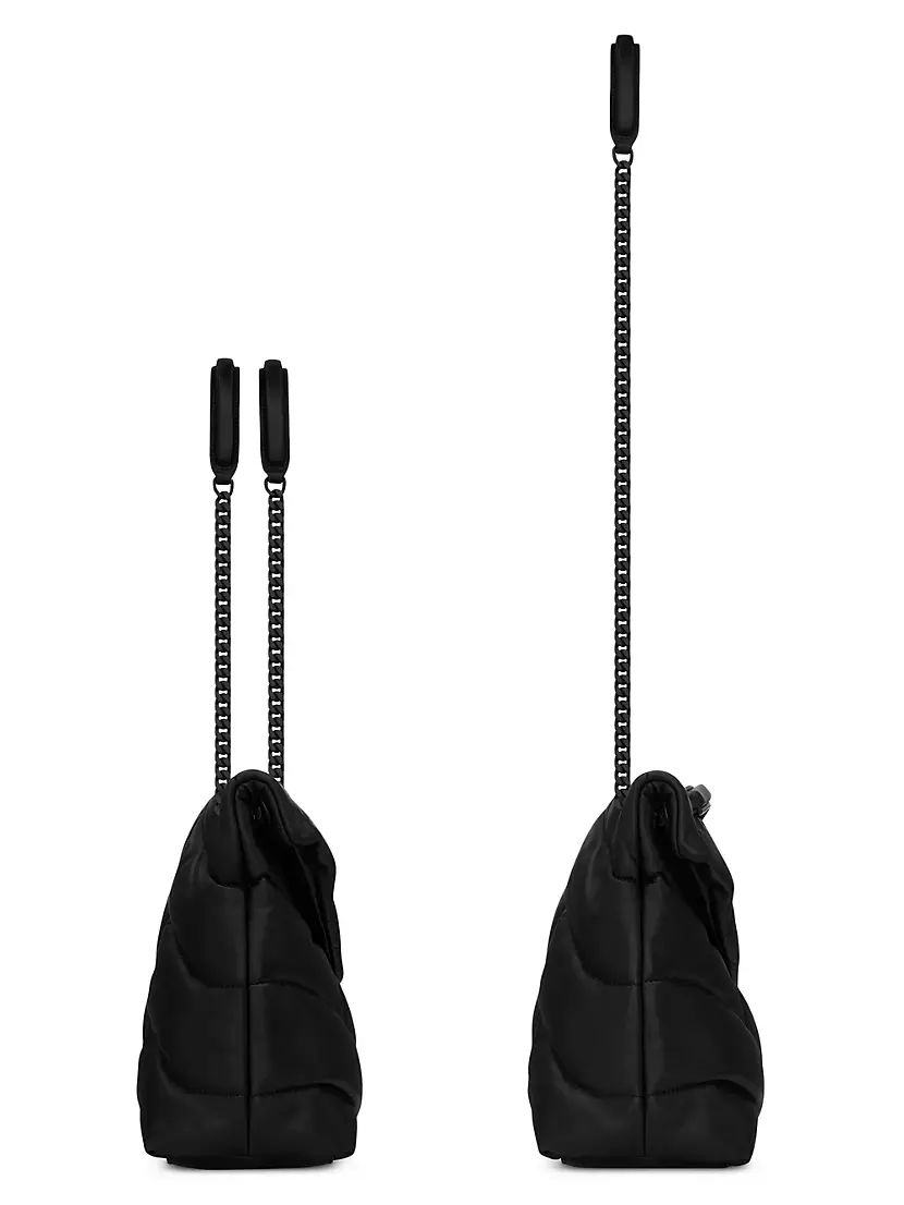 Saint Laurent Medium Loulou Quilted Puffer Leather Shoulder Bag Black