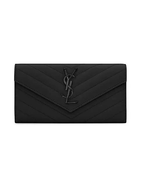 CASSANDRE Line large flap wallet in grained leather, Saint Laurent