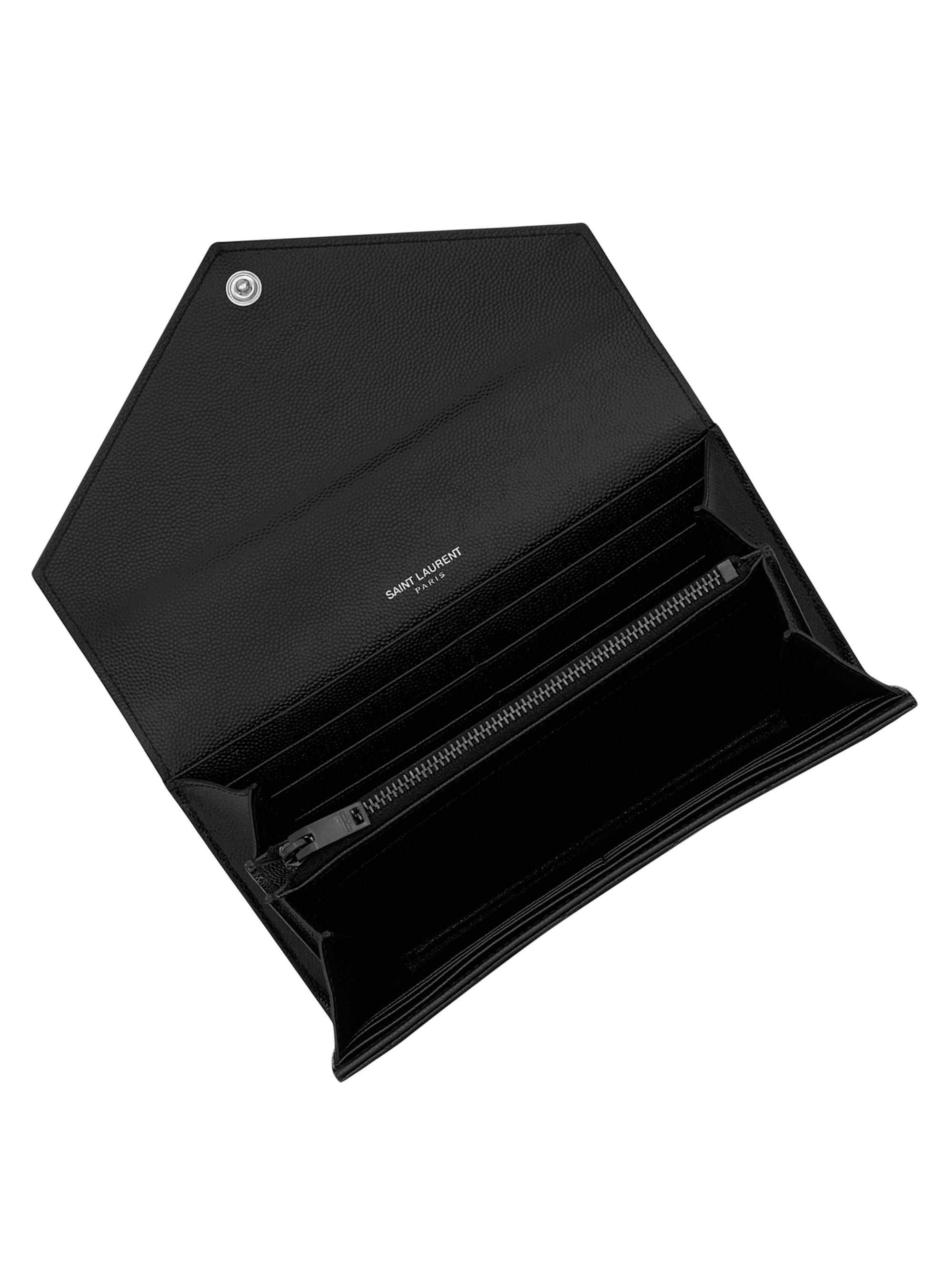 Saint Laurent Cassandre Matelasse Large Flap Wallet in Grain De