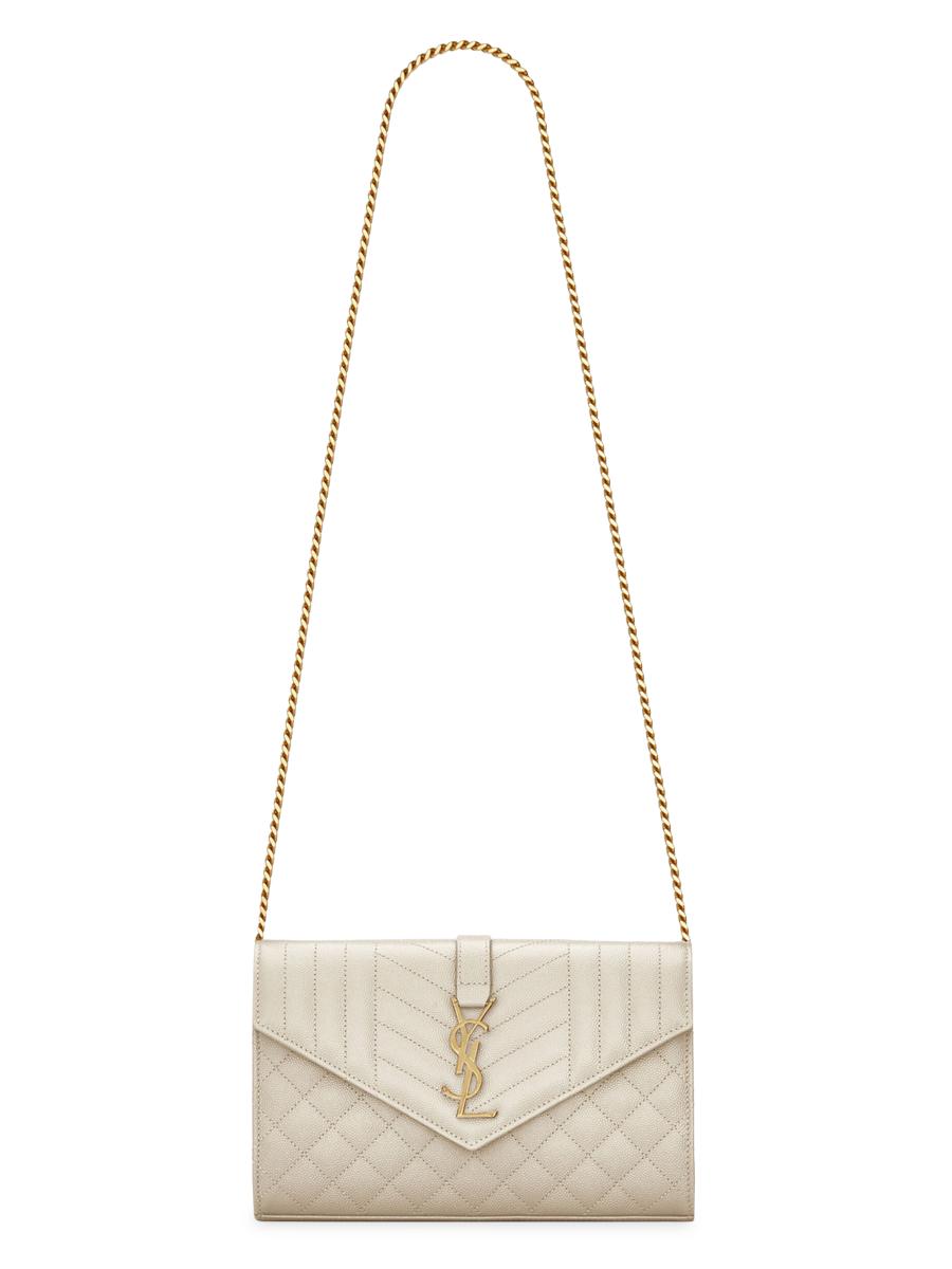 【SAINT LAURENT】超特価セール★ENVELOPE MEDIUM ショルダー エンヴェロップ ミディアム ショルダーバッグ ブラック 黒