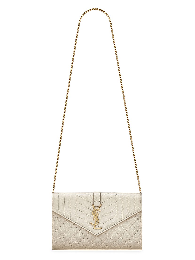 Shop Saint Laurent Envelope Monogram Matelassé Leather Shop Saint Laurent Envelope Monogram Matelassé Leather