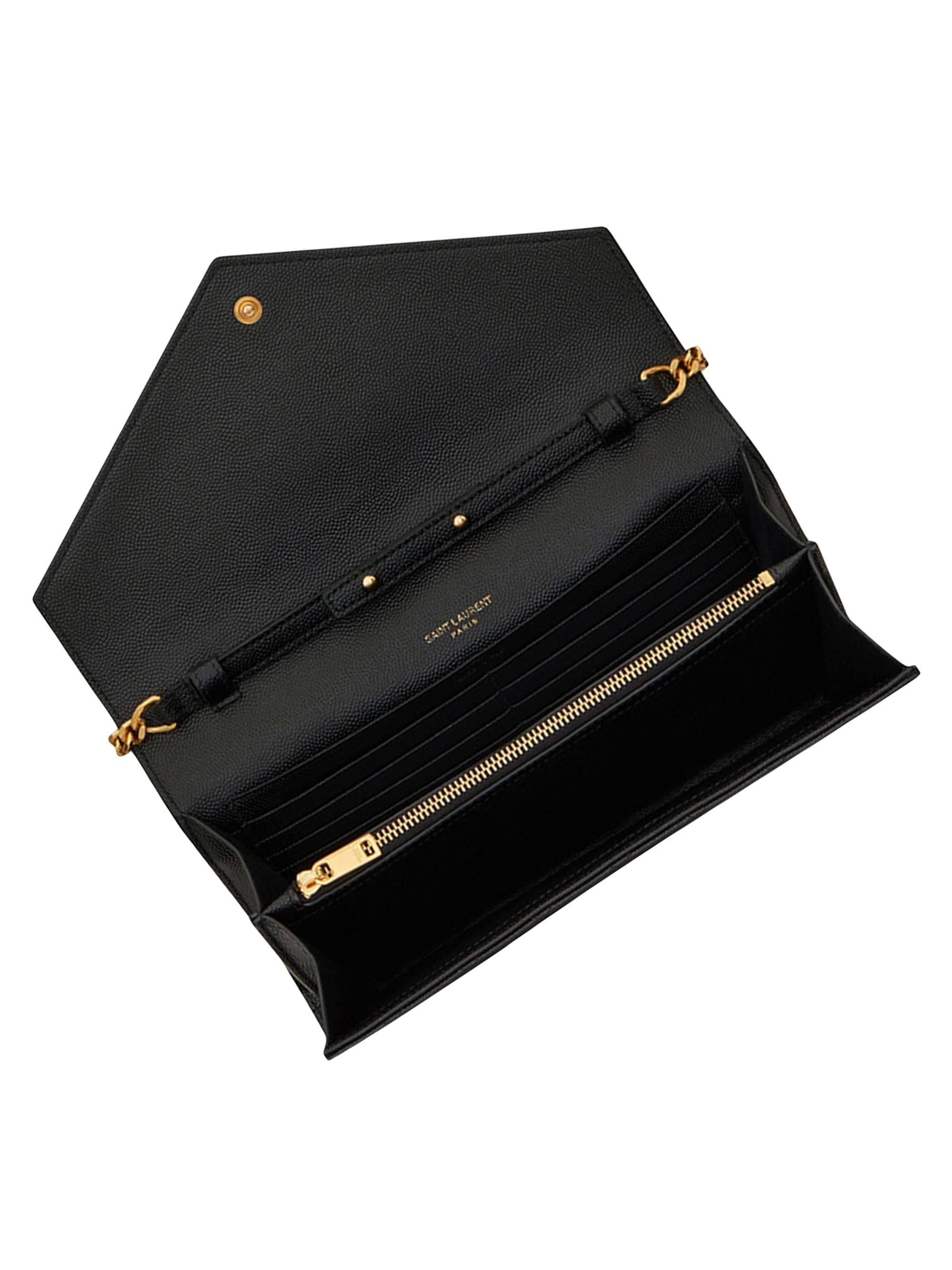 Saint Laurent Envelope Monogram Matelassé Leather Wallet-On