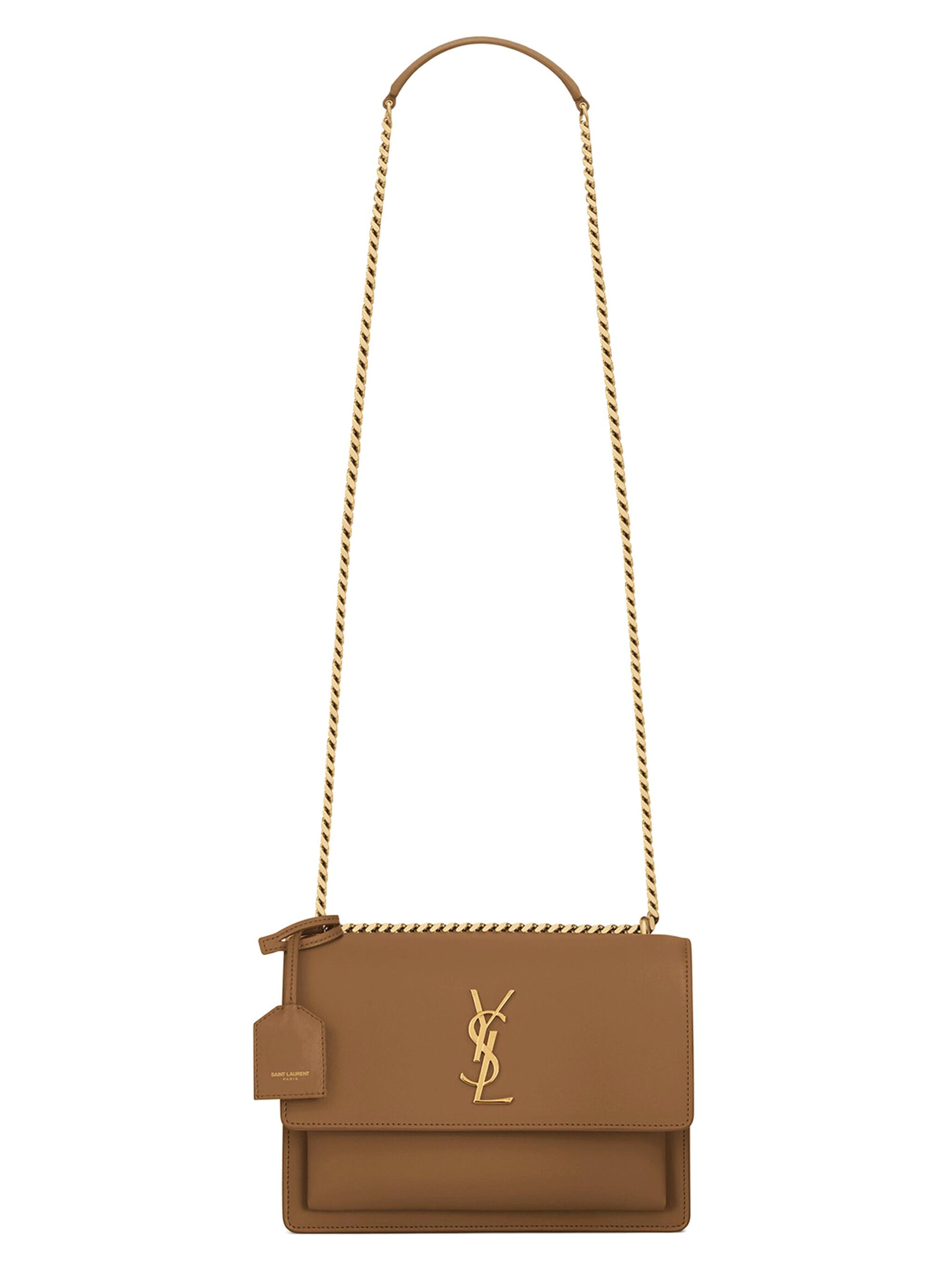Saint Laurent Women's Sunset  Shoulder Bag in Smooth Leather - Fox