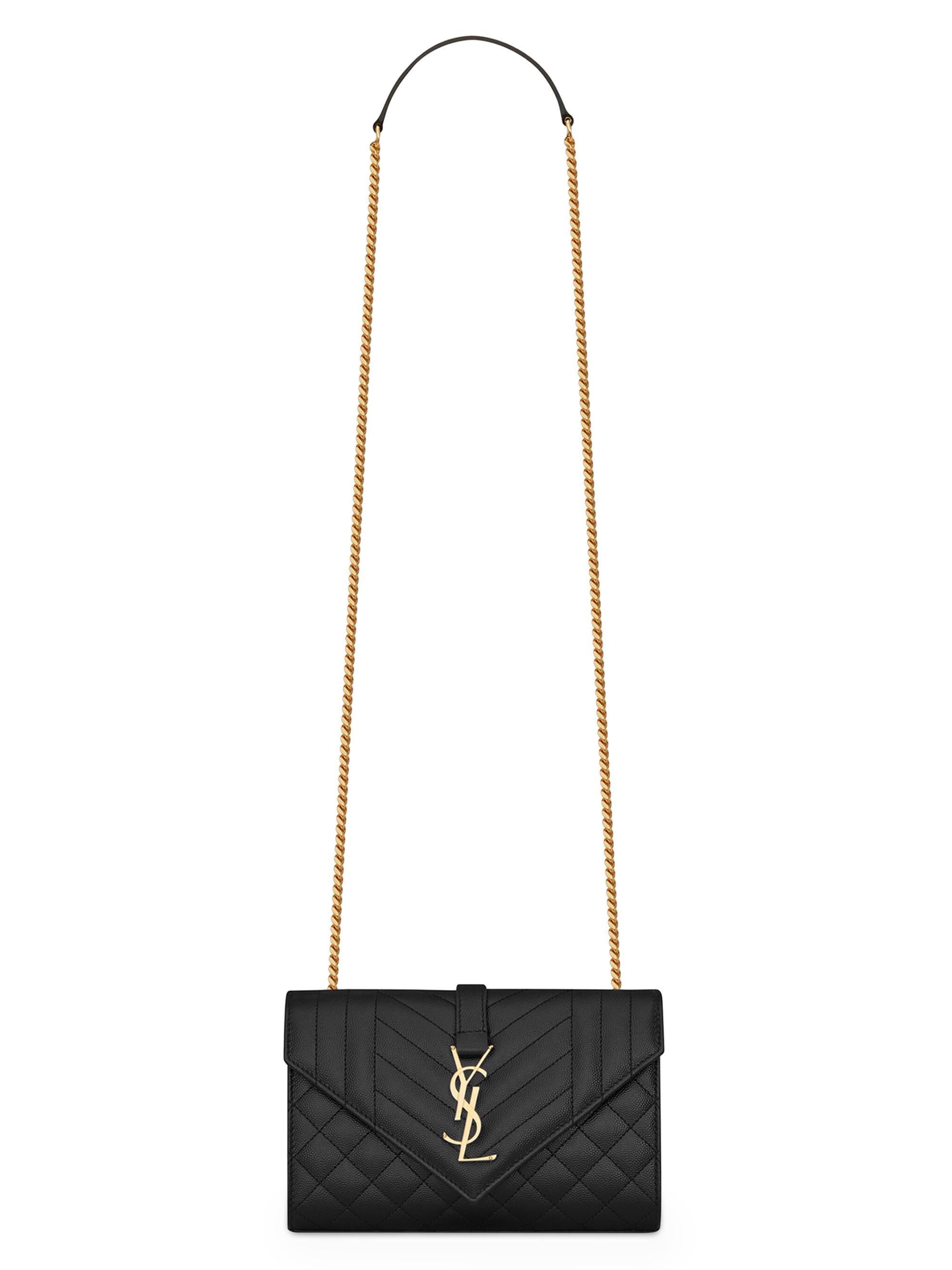 Saint Laurent Kate Medium Chain Bag With Tassel In Crocodile