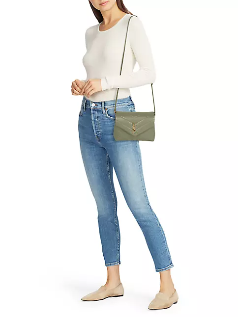 Shop Saint Laurent Mini Loulou Matelassé Leather Shoulder Bag