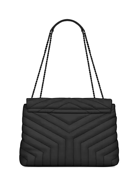 Saint Laurent Loulou Medium Quilted Leather Shoulder Bag - Black - One Size