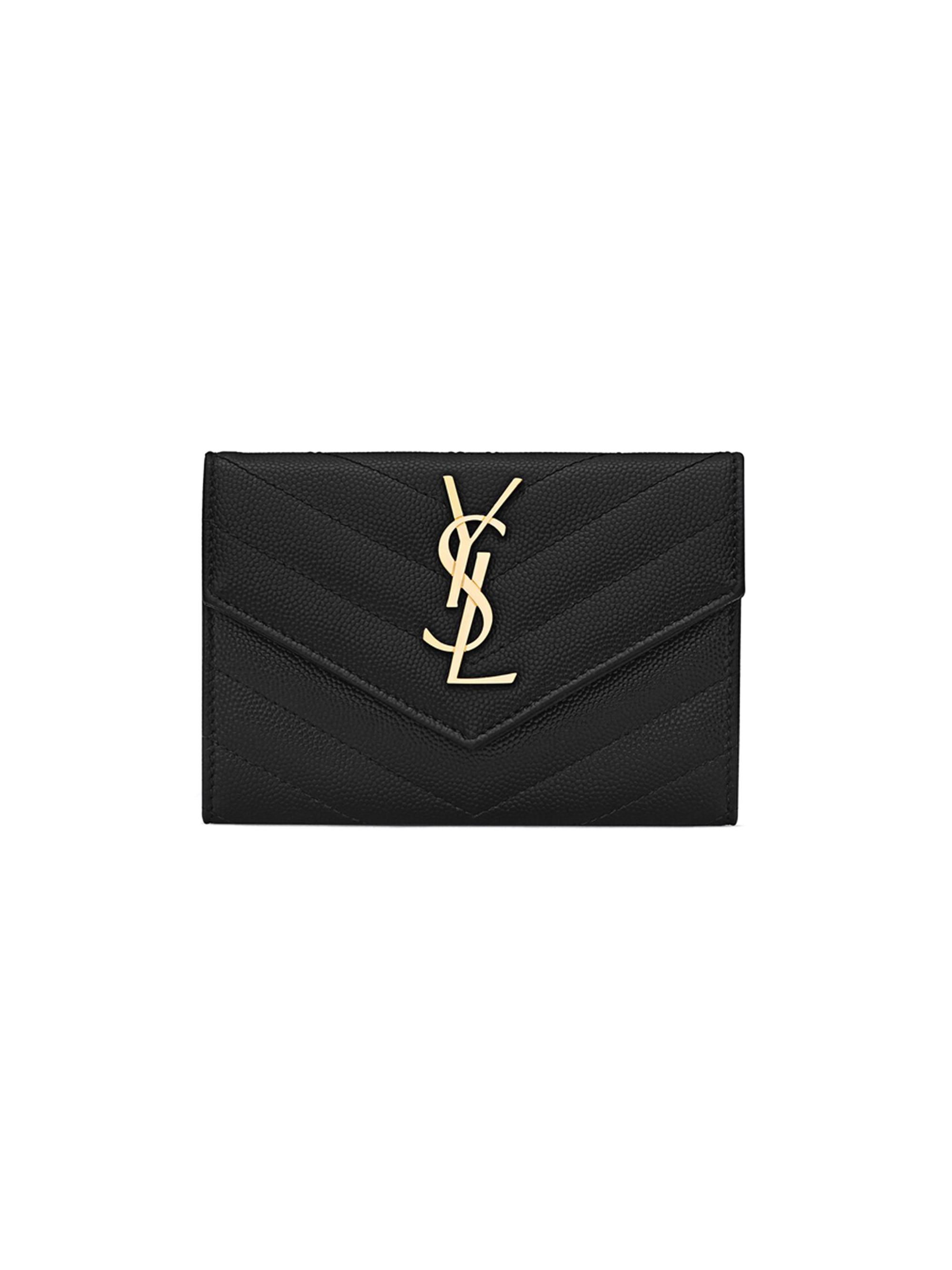 Saint Laurent Cassandre Matelassé Compact Zip Around Wallet in