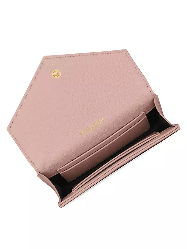 Cassandre Matelass Small Envelope Wallet in Grain de Poudre Embossed Leather