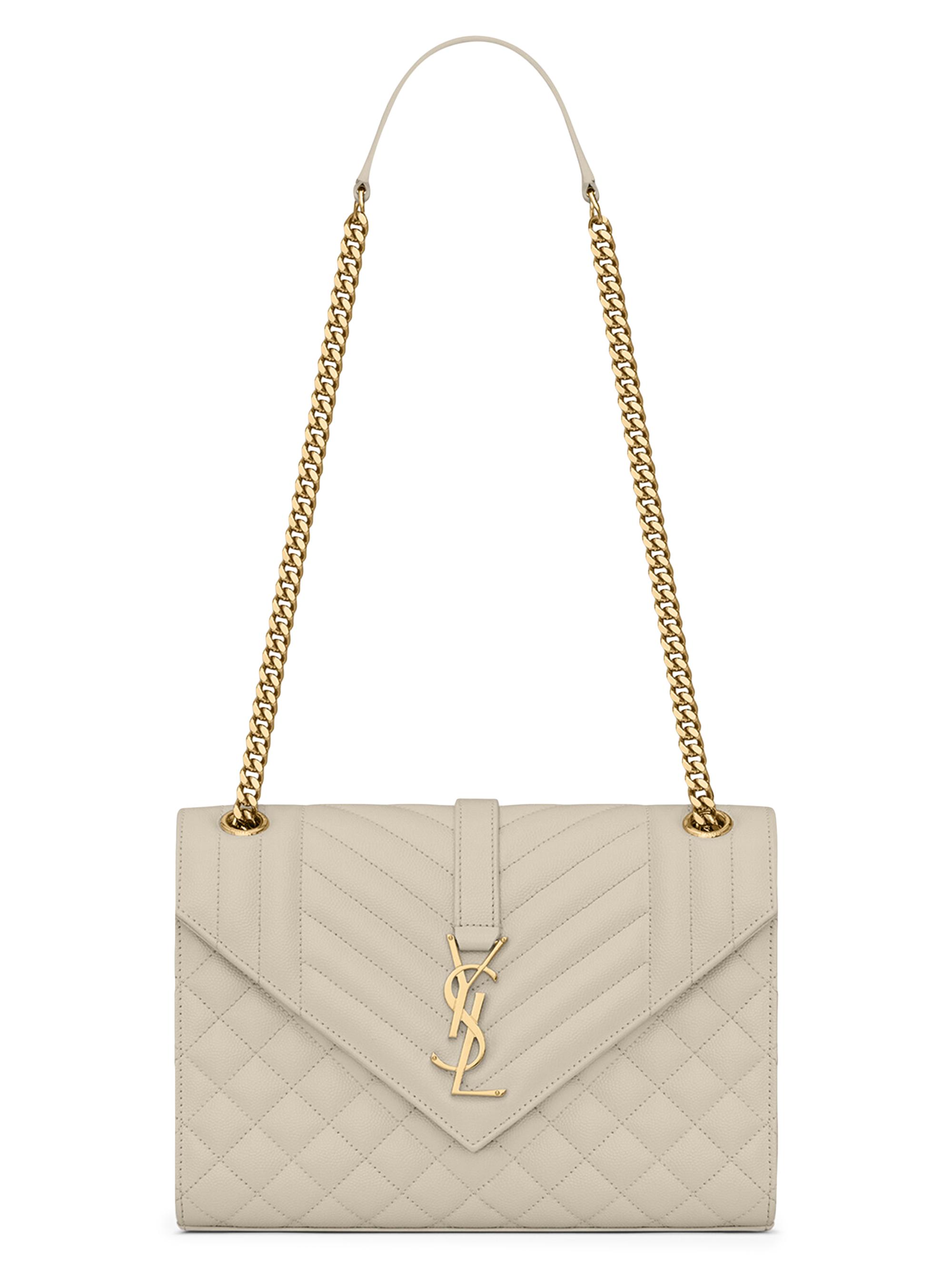 Saint Laurent Envelope Medium Shoulder Bag in Matelassé Lambskin