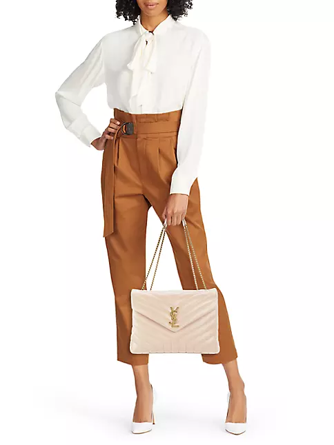 Saint Laurent LouLou Medium Chain Bag  Bags, Beige bag outfit, Chanel  chain bag