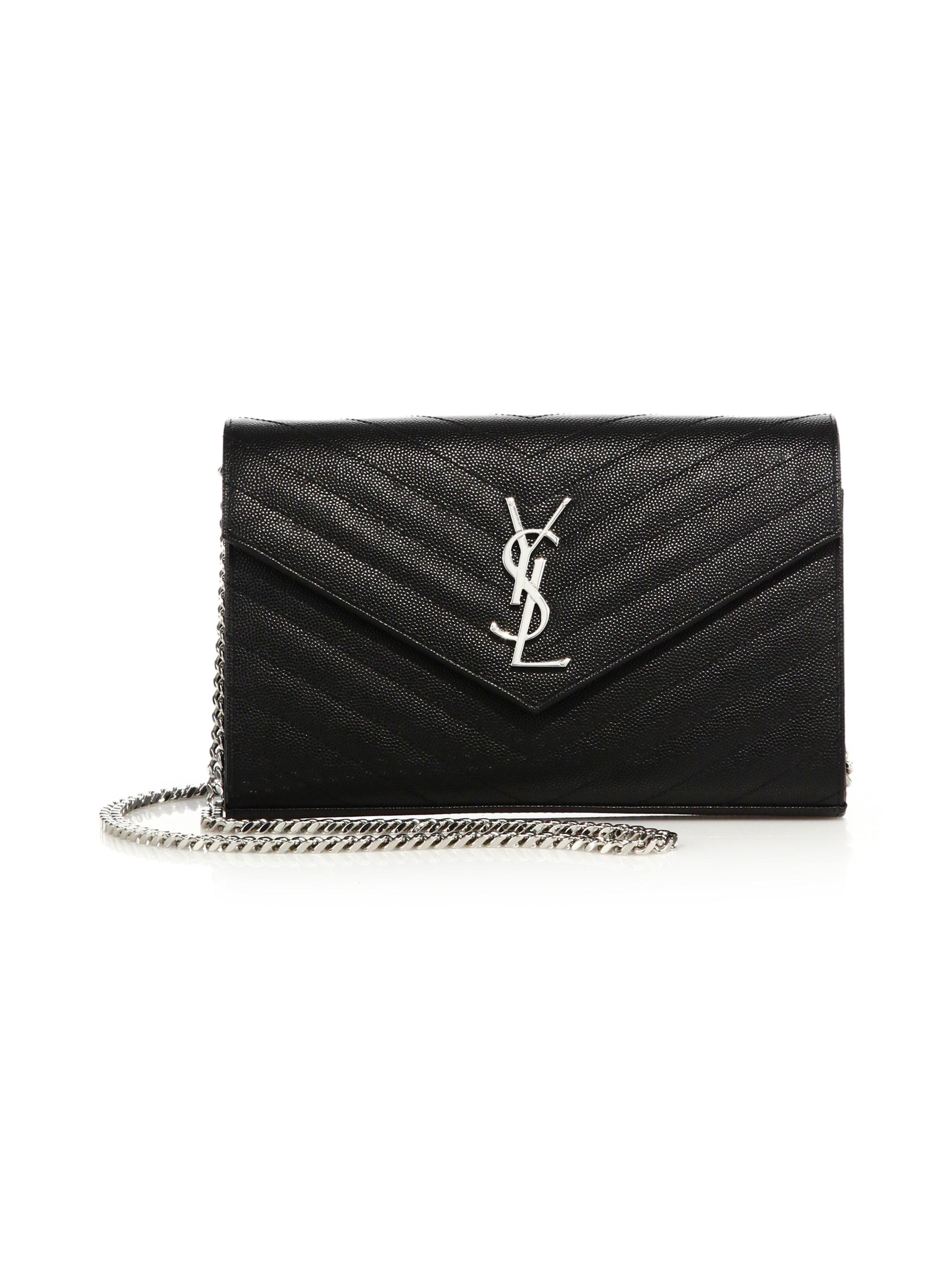 Saint Laurent Monogram Matelasse Leather Wallet-On-Chain Saks