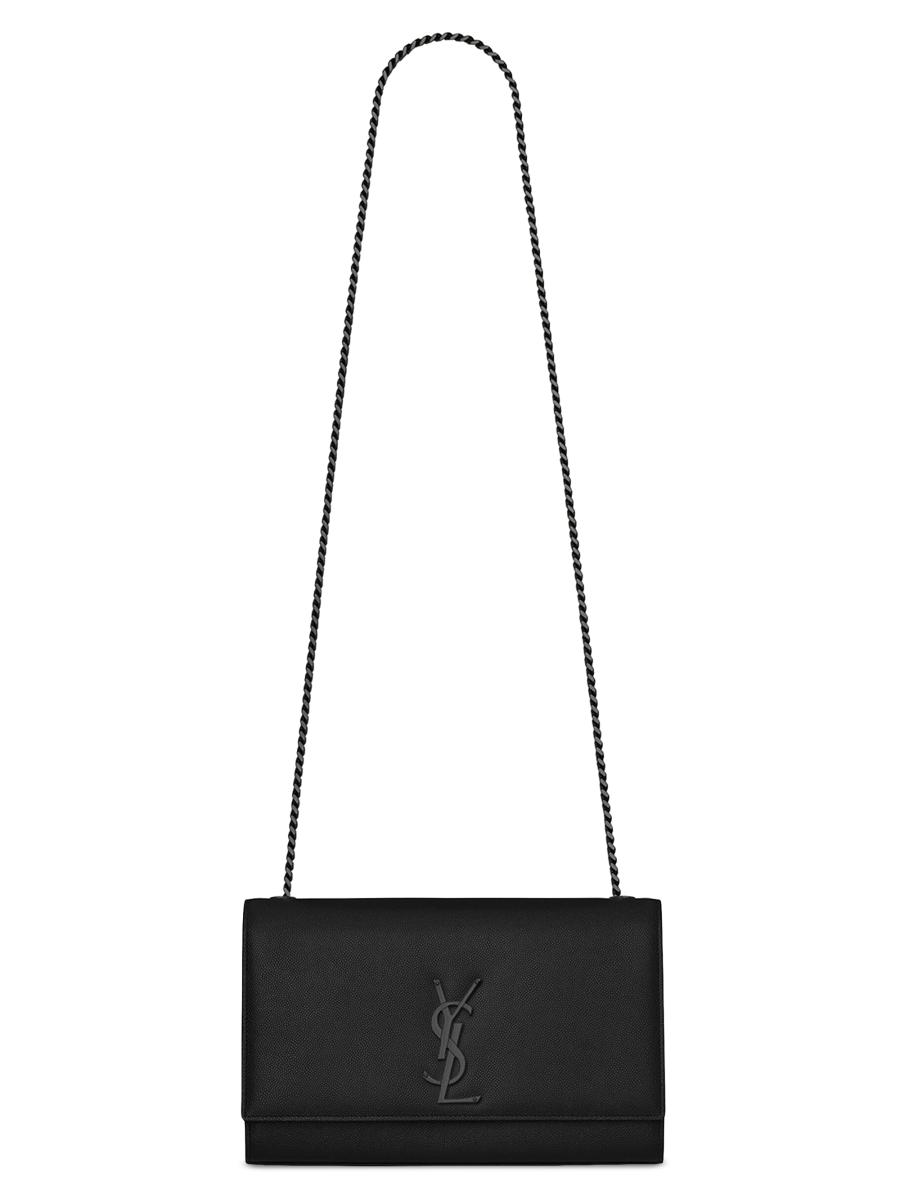 Saint Laurent Kate Medium Chain Bag In Grain De Poudre