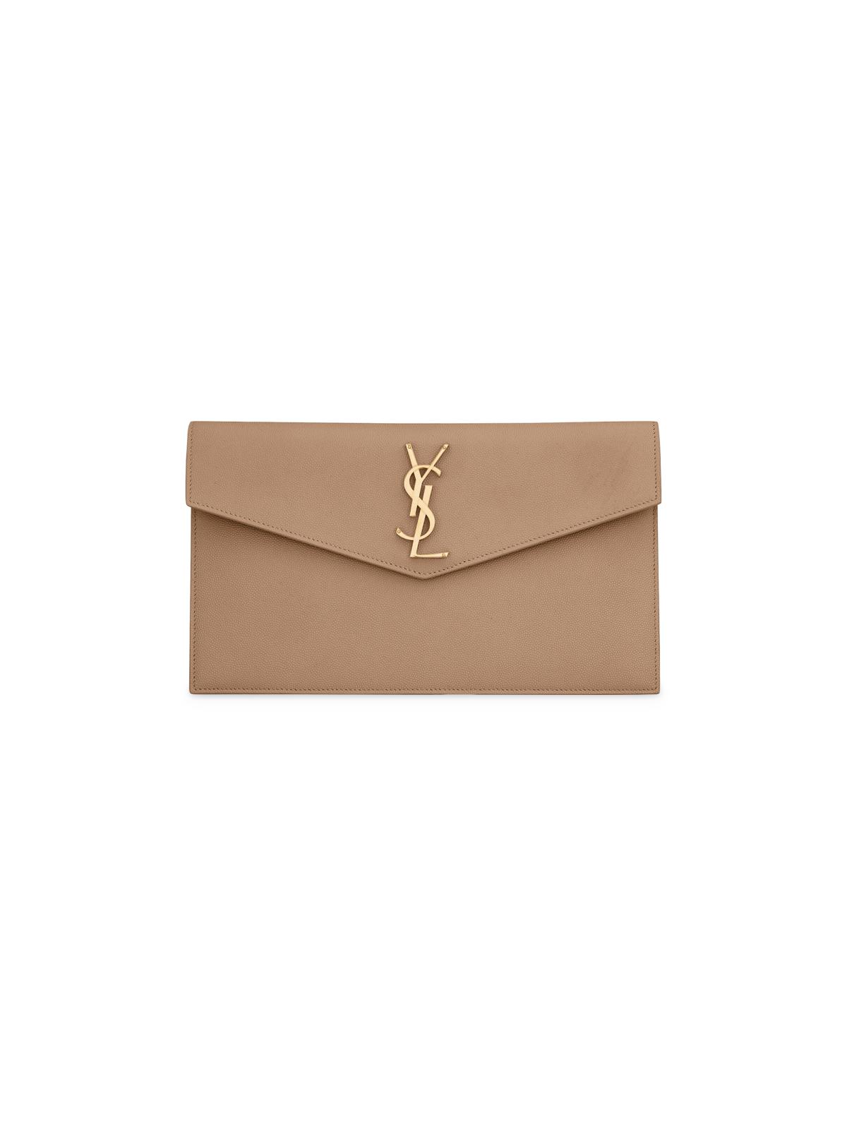 Saint Laurent Uptown Pouch black grain leather clutch