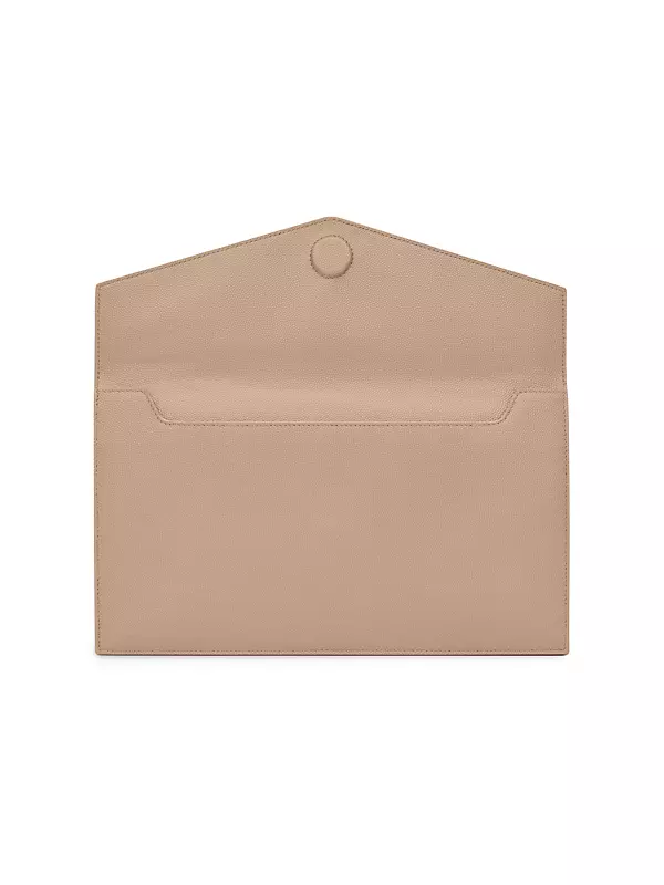 Saint Laurent Uptown Calfskin Leather Envelope Clutch