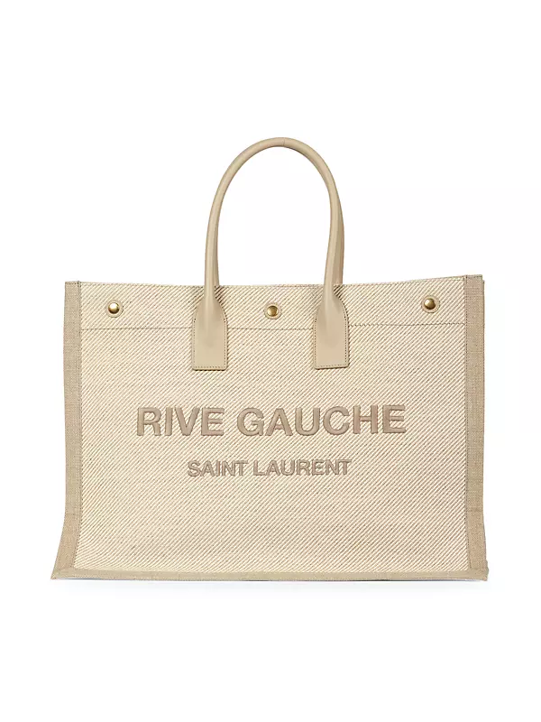 Shop Saint Laurent Rive Gauche Tote In Canvas