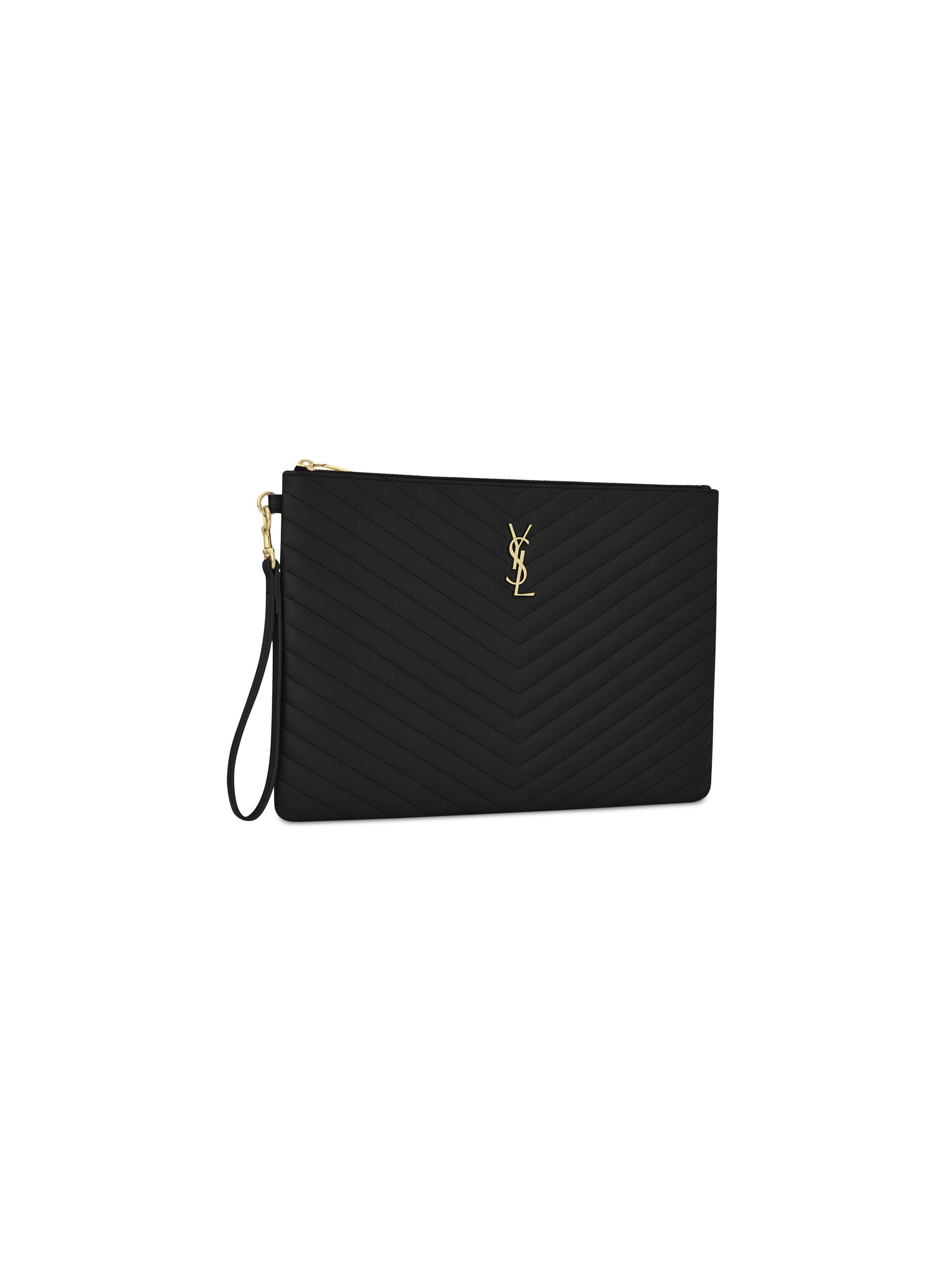 Saint Laurent Cassandre Matelasse Document Holder in Quilted