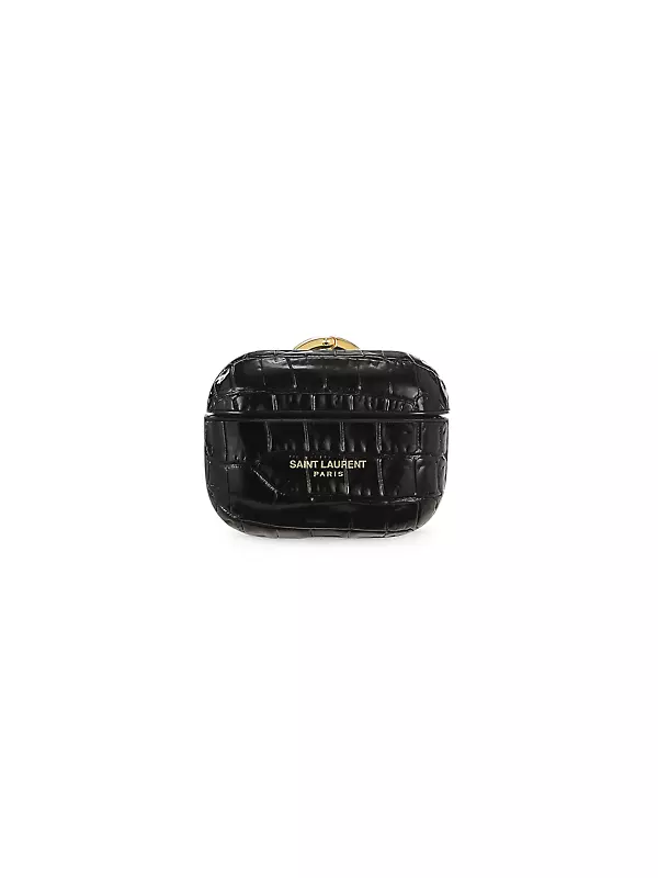 Saint Laurent Leather Toiletry Case - Black