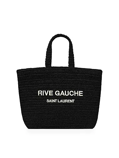 Saint Laurent Rive Gauche Straw Tote Bag - Neutrals