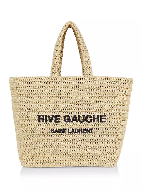Saint Laurent Ysl Crochet Raffia Hobo Bag