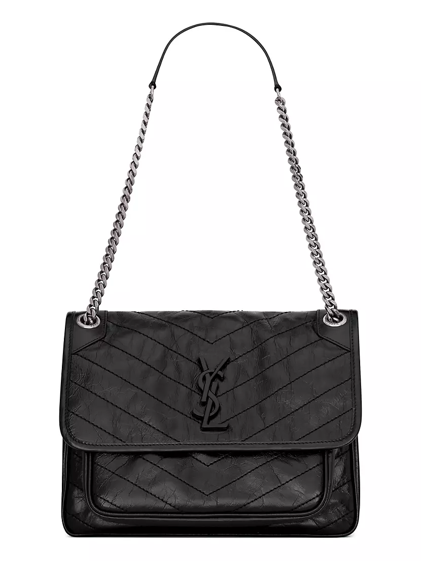 Saint Laurent Loulou Studded Toy Bag in Black