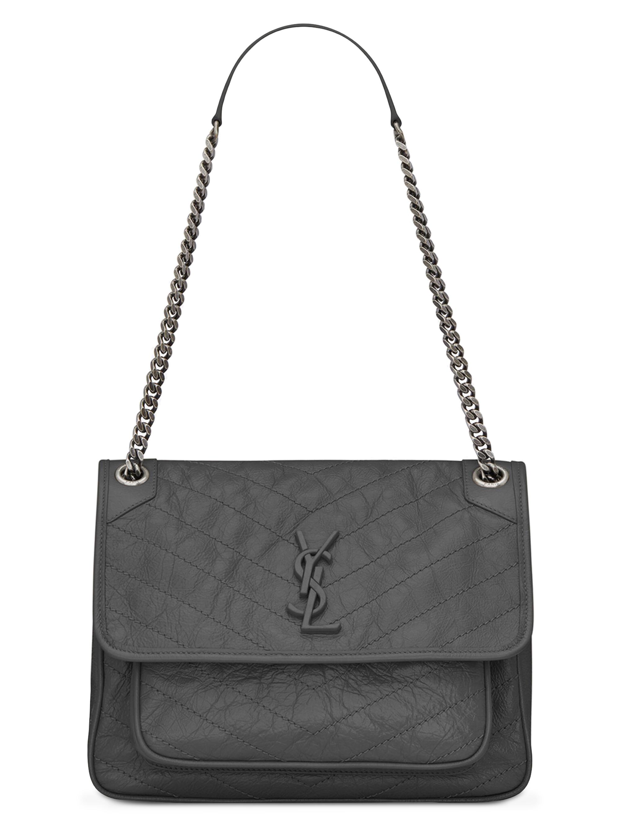 Saint Laurent Women's Niki  in Vintage Leather - Storm