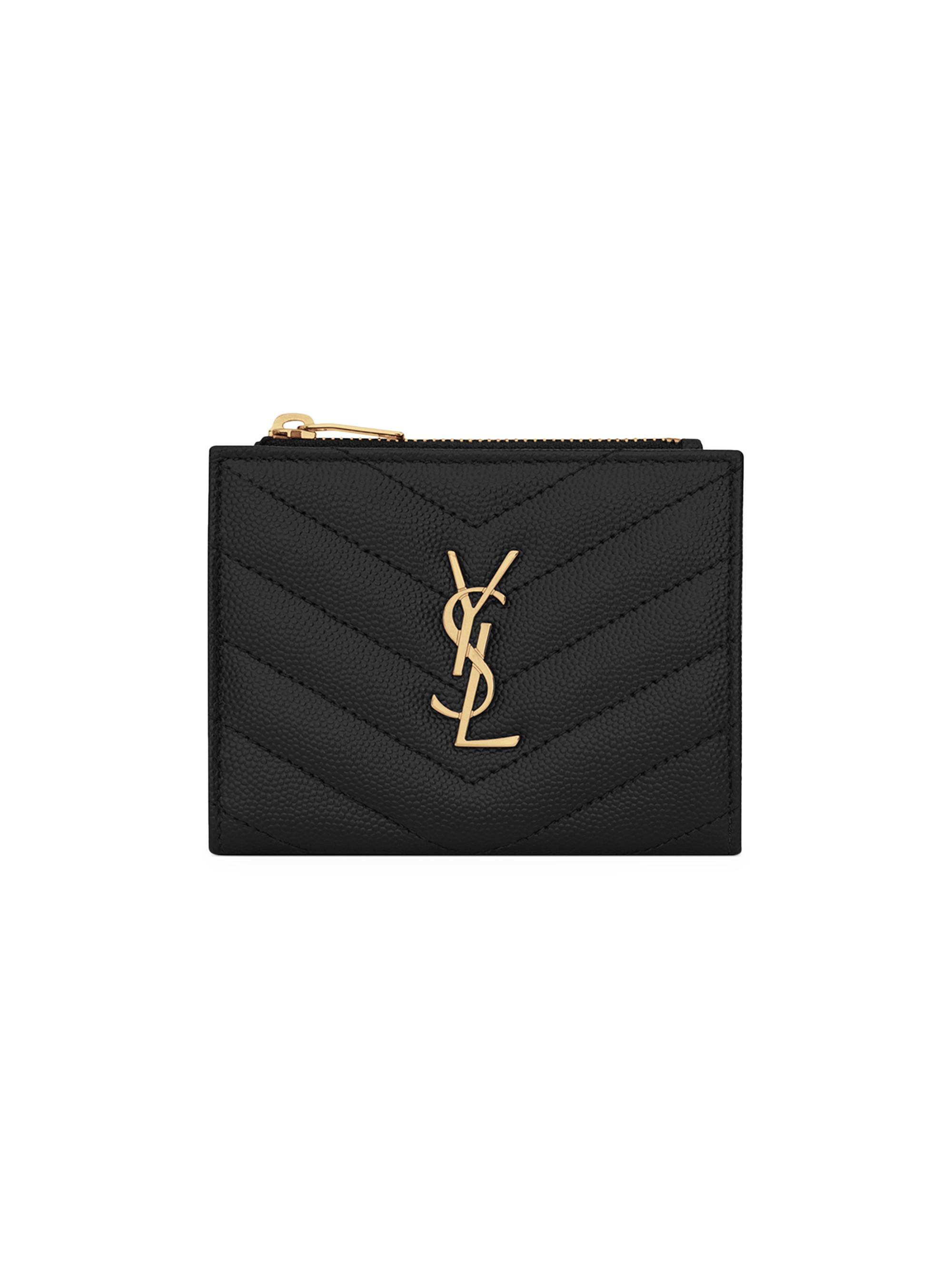Saint Laurent Women's Cassandre Matelasse Bi-Fold Wallet - Nero