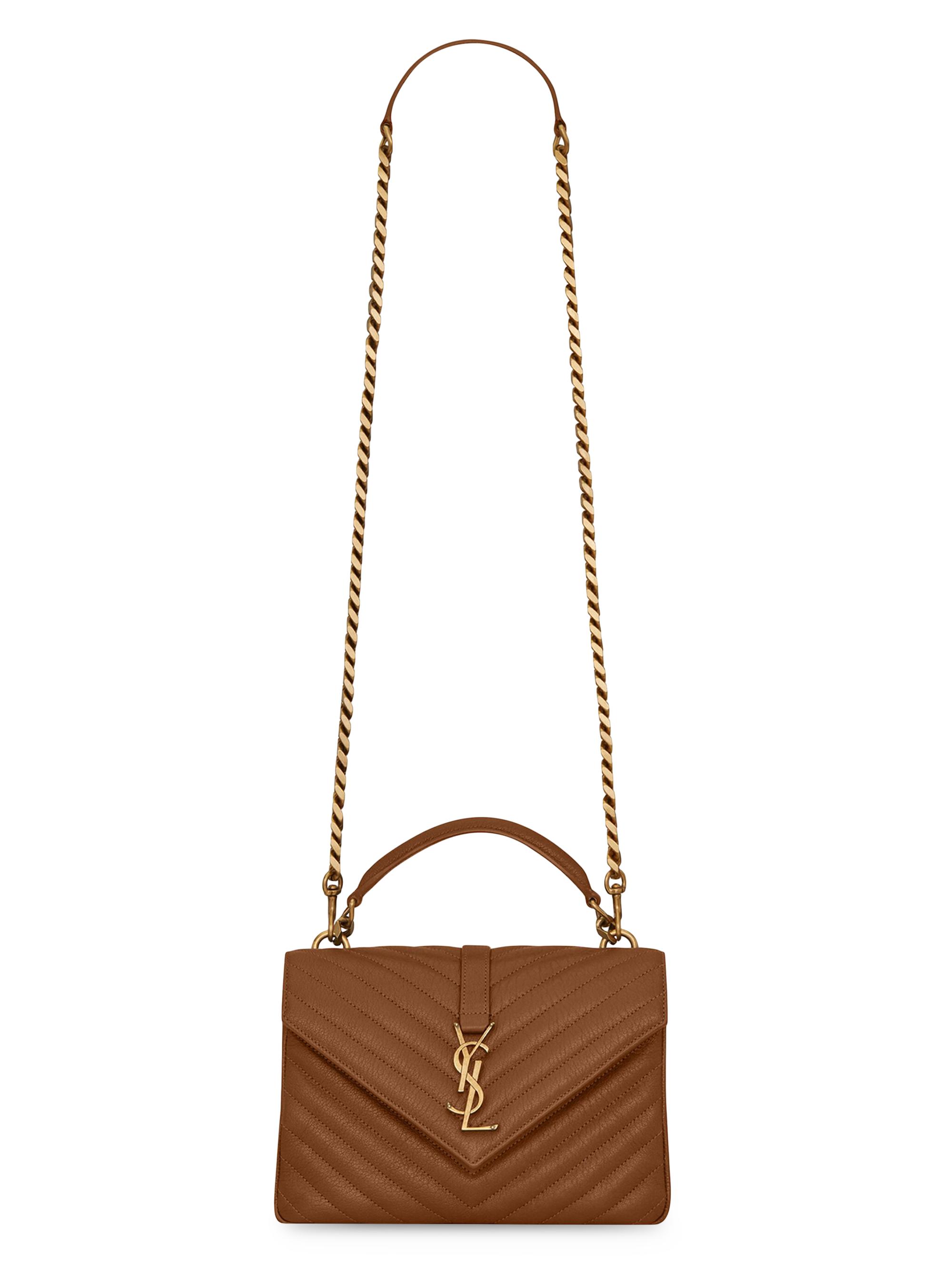 saint laurent collège matelassé leather bag
