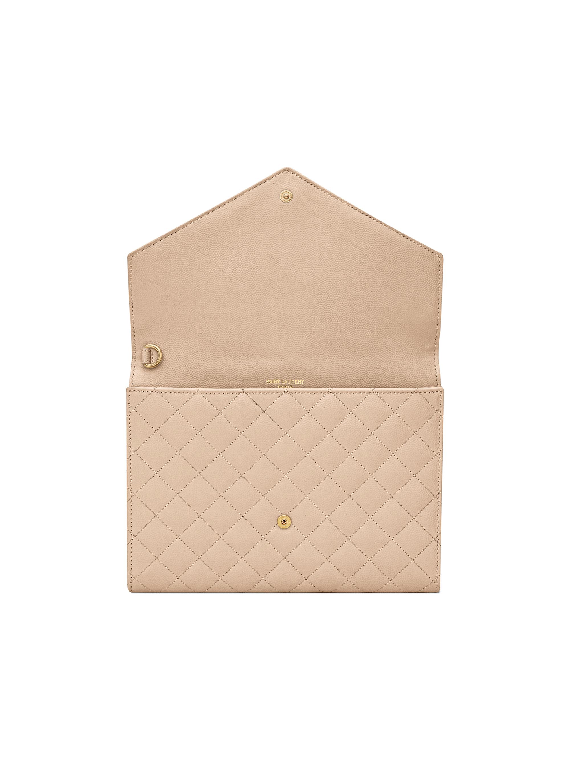 Saint Laurent Envelope Flap Pouch In Mix Matelassé Grain De Poudre