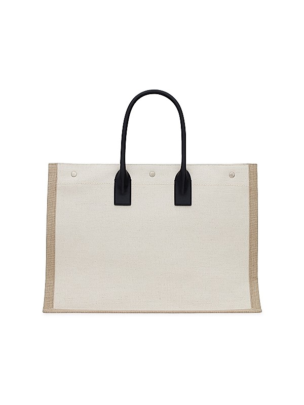 Shop Saint Laurent Rive Gauche Tote in Canvas | Saks Fifth Shop Saint Laurent Rive Gauche Tote in Canvas | Saks Fifth
