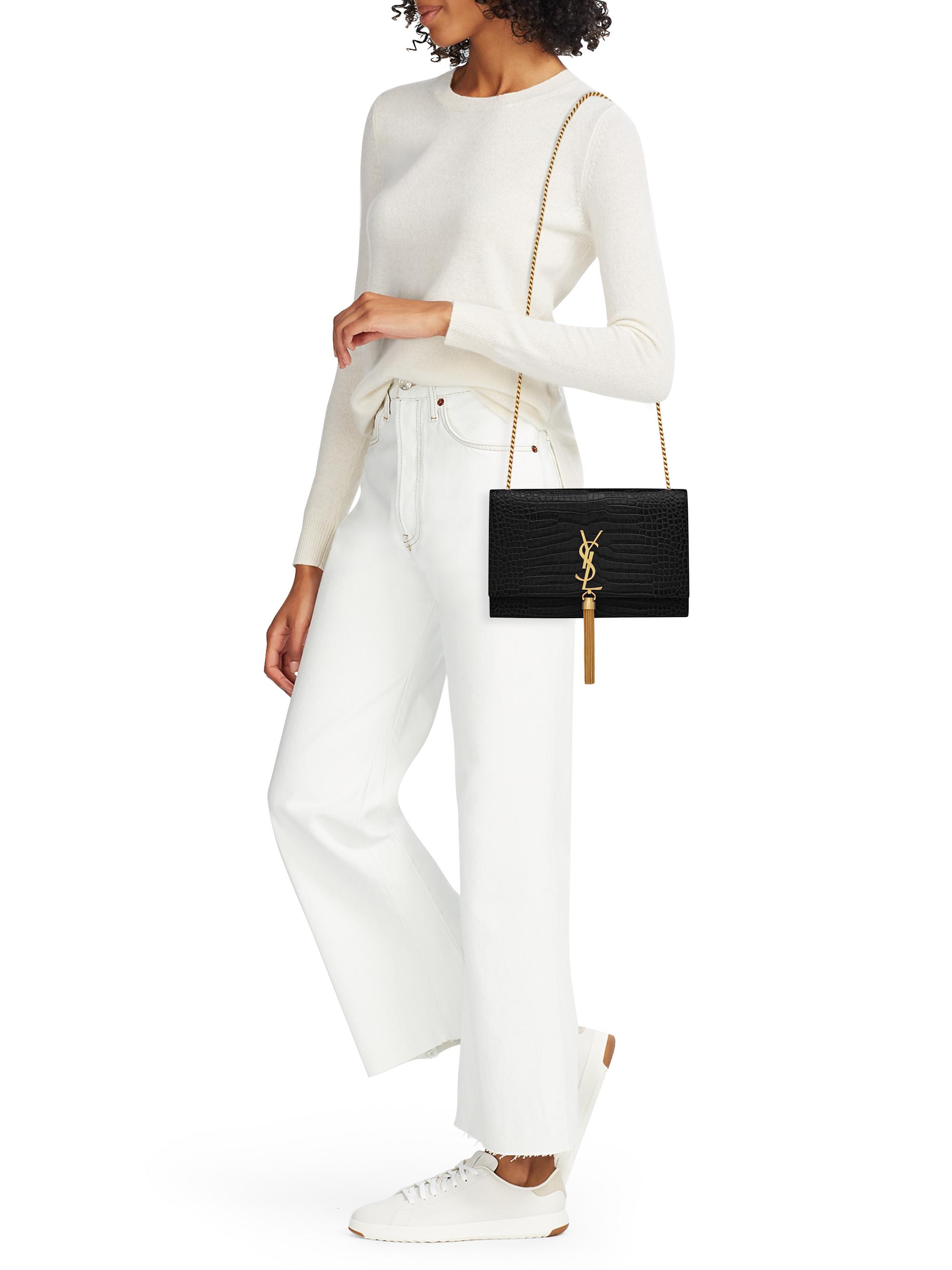 サンローラン  ケイト Saint Laurent Yellow Leather Small Monogram Kate Chain Bag Saint